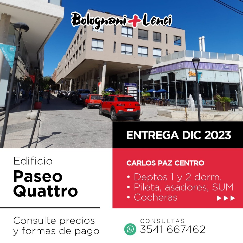 PASEO 4 , PLENO CENTRO DEPARTAMENTOS DE 1 Y 2 DORMITORIOS